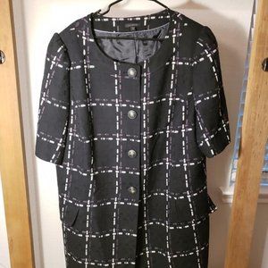 Semantiks short sleeve wool plaid dress jacket
